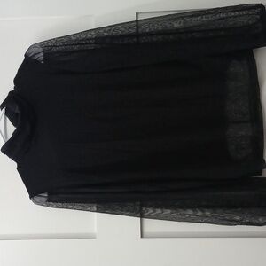 Catherine Malandrino Black Sheer Blouse